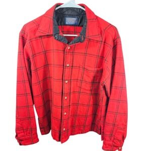 Vintage Pendleton Jacket Mens Large Wool Plaid Quilted Flannel Made‎ USA 70s